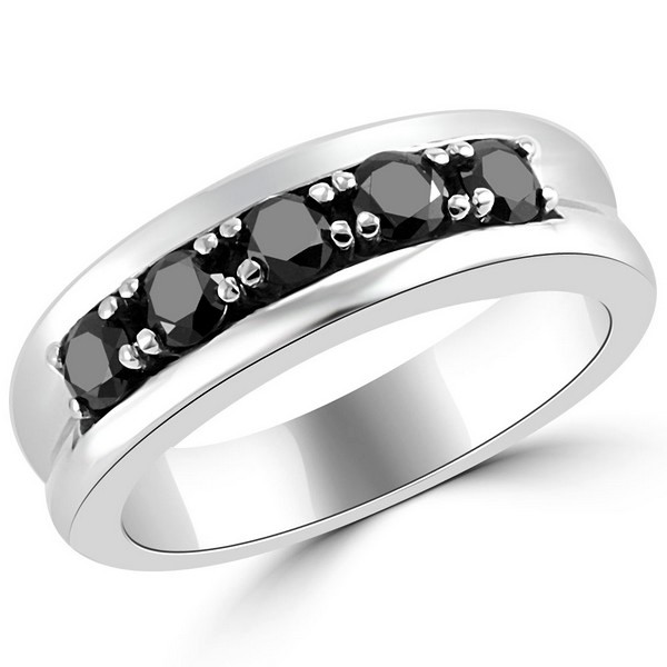 1 Carat Black Diamond Men's Wedding Band Ring