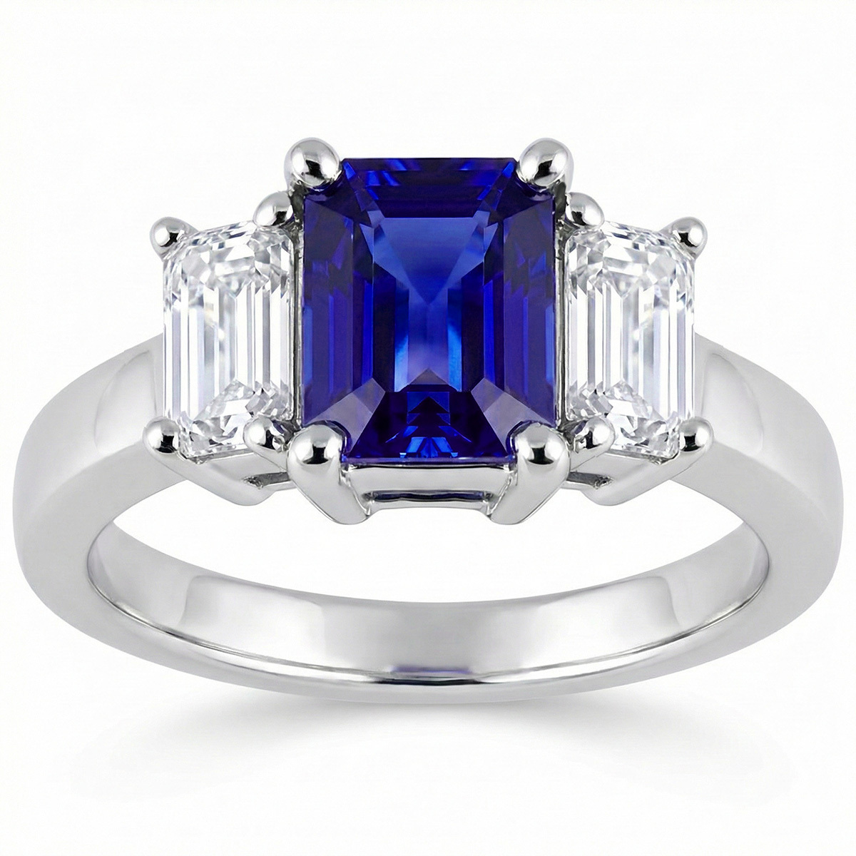 Tanzanite And Diamonds 3-Stone Engagement Ring