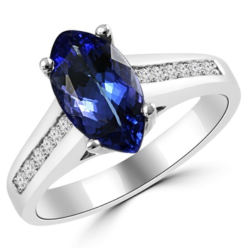 Tanzanite Diamond Marquise Cut Engagement Ring 2 Carats