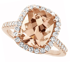 Peach Pink Morganite Engagement Ring