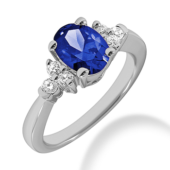 Oval Cut Tanzanite Diamond Engagement Ring