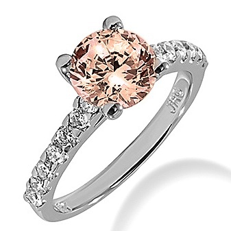 Pink Morganite Engagement Diamond Ring