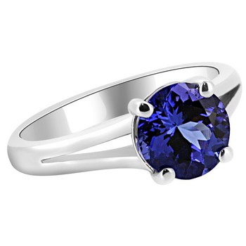 Solitaire Tanzanite Diamond Split Shank Engagement Ring